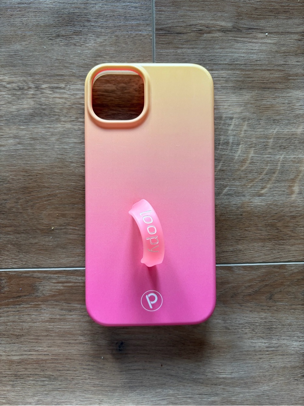 Loopy Case Gradient Yellow to Pink Phone Case with Pink Loopy Strap